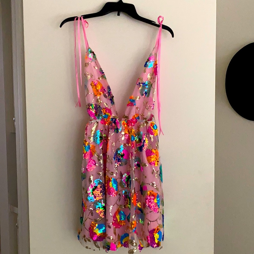 Sequin Dress, open back, made by Pickinglove